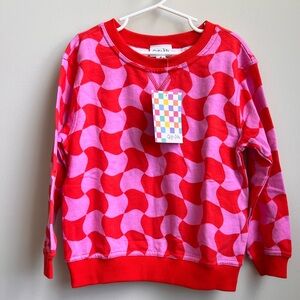 Gigi + Jax, LuLaRoe NWT Kids Red & Pink Patterned Sweatshirt